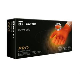 Manusi nitril Set 50 bucati Power Grip textura diamant protectie la substante chimice portocaliu marimea xl Mercator Medical