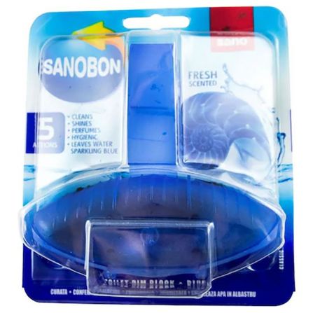 Odorizant solid pentru vasul toaletei, Sano Bon Blue, 55g