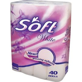 Hartie igienica Sano Soft White, 2 straturi, 40 role, 160foi/rola