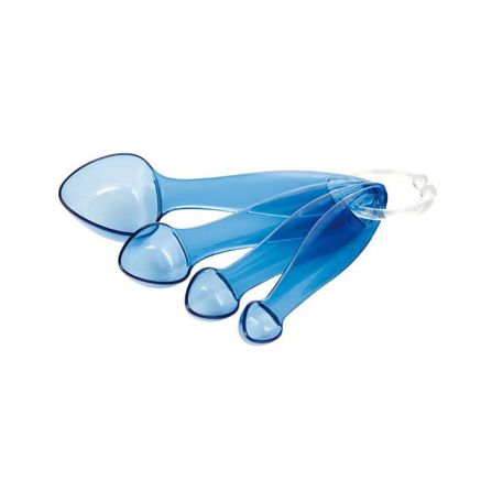 Lingurite din plastic pentru masurat Tescoma Presto, 4 dimensiuni, Albastru