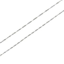 Colier din argint rodiat eMazing cu design twistat, lungime 55 cm