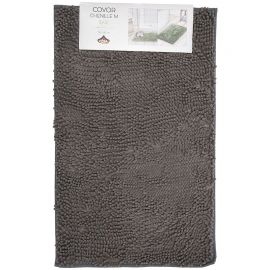 Covor baie Casa Plastor, Chenille, 50x80 cm S (grosime 2 cm), Gri, 50x80 Standard