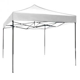 Stand pliabil eMazing, cadru metalic, dimensiune 2x2 m, culoare albă, perfect pentru evenimente