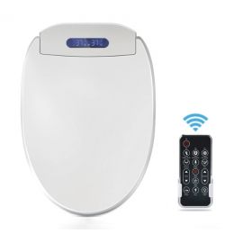 Capac WC inteligent cu funcție de bideu – model lung 49–52 cm, Spălare, uscare, încălzire colac, UV, telecomandă