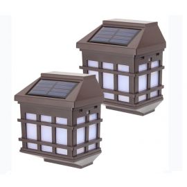 Dispozitiv solar cu LED model Felinar de perete eMazing, 11.5 x 8.3cm, 1.2V, plastic ABS, 400mAh, lumina calda, 2 buc