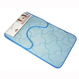 Set 2 covoare baie Shapes, Casa Plastor, 75x45 cm, bleu