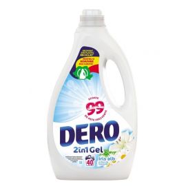 Detergent lichid Dero 2in1 Iris Alb si Flori de Romanita, 40 spalari, 2L