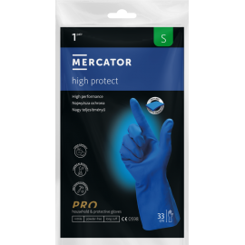 Manusi de protectie groase, rezistente chimic, din nitril concepute pentru profesionisti MERCATOR high protect Bleumarin, S o pereche