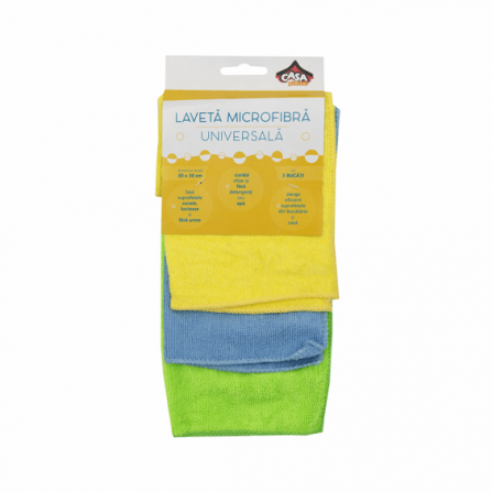 Set 3 lavete microfibra, universale, 30x30 cm