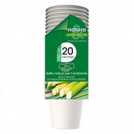 Set 20 pahare biodegradabile, 250 ml