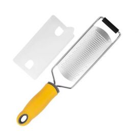 Răzătoare Manuală eMazing: Eficientă și Eleganță în Bucătărie! Oțel Inoxidabil, Perie Inclusă, Dimensiuni Compacte 31x6.7 cm, Galbenă