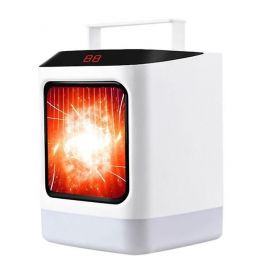 Incalzitor Portabil eMazing Mini cu Telecomanda, Afisaj Digital si Lumini de Noapte Colorate, Sincronizare Inteligenta Integrata