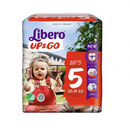 Scutece chilot Libero Up&Go Unisex 5 Maxi Plus, 10-14 kg, 20 buc